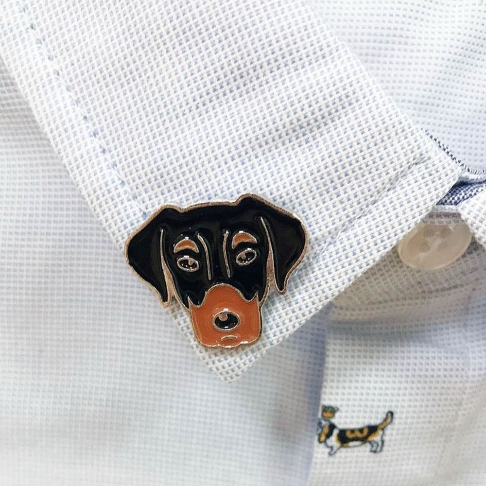 Rottweiler Dog Enamel Pin – Black & Brown Puppy Lapel Pin